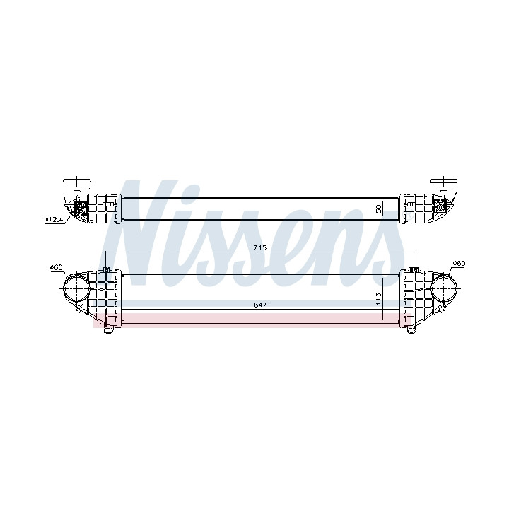 Chłodnica powietrza Intercooler NISSENS 96722