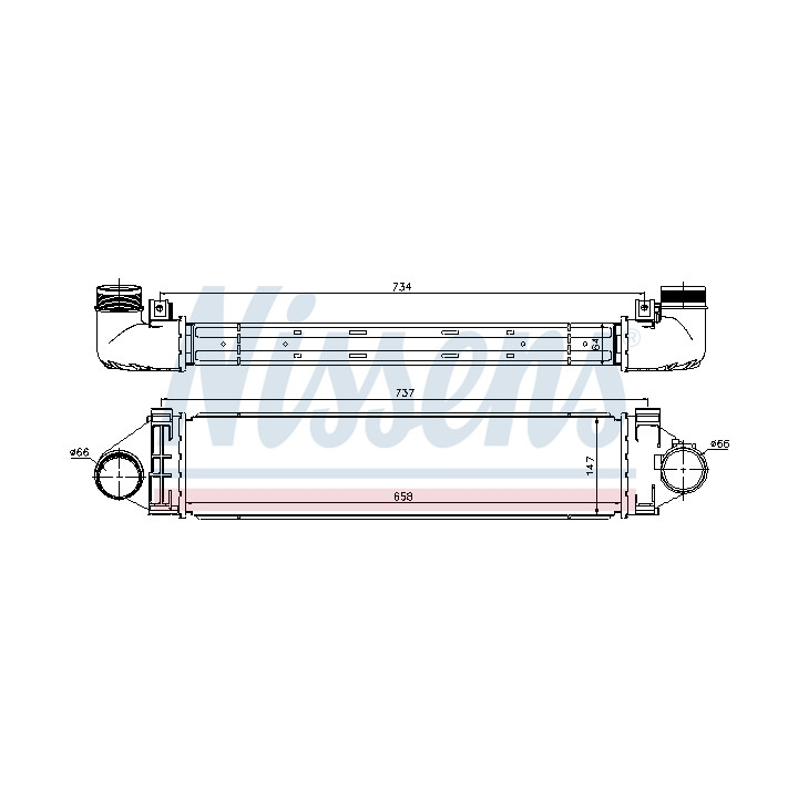Chłodnica powietrza Intercooler NISSENS 96472