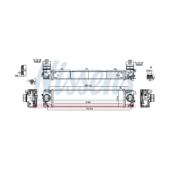 Chłodnica powietrza Intercooler NISSENS 961541