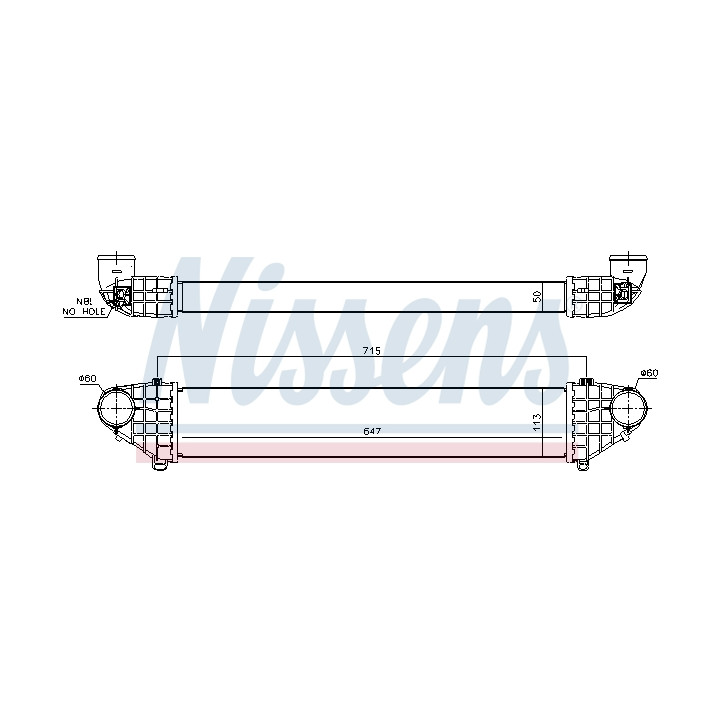 Chłodnica powietrza Intercooler NISSENS 96474