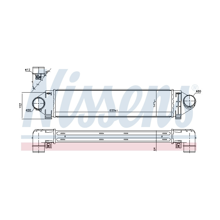 Chłodnica powietrza Intercooler NISSENS 96561