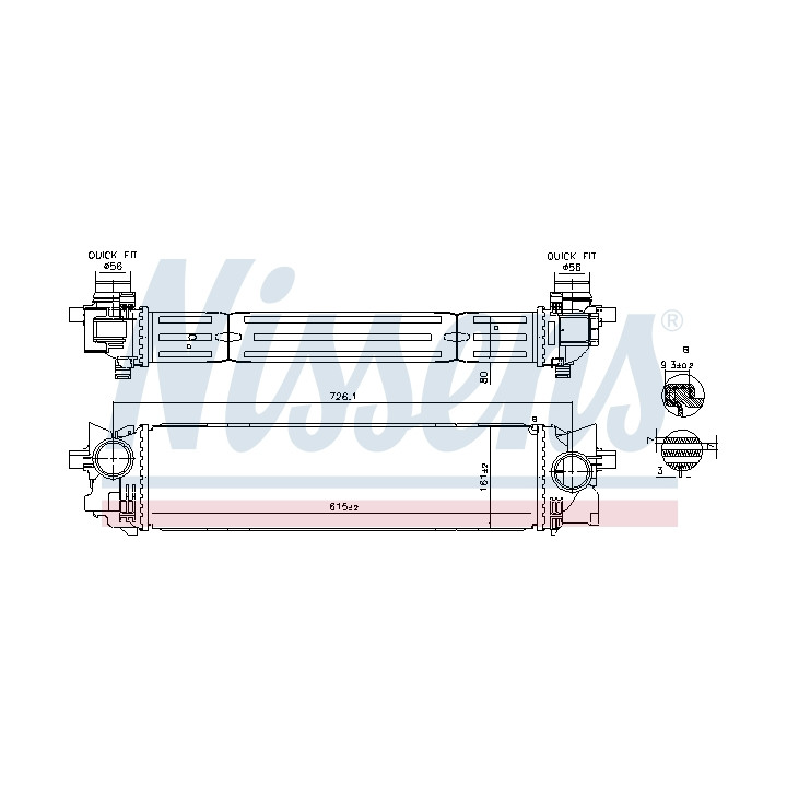 Chłodnica powietrza Intercooler NISSENS 961265