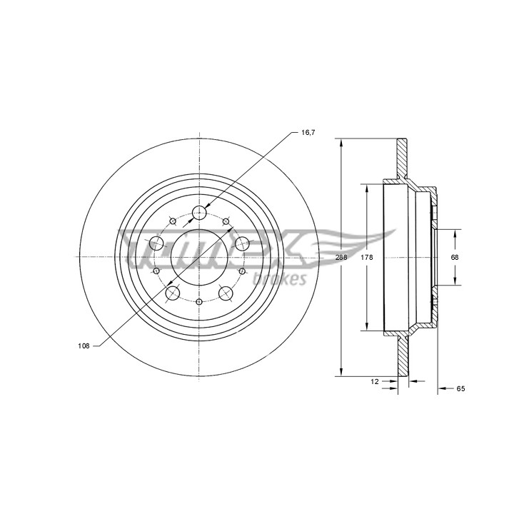Tarcza hamulcowa TOMEX Brakes TX 71-17