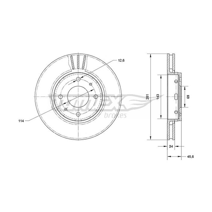 Tarcza hamulcowa TOMEX Brakes TX 70-69