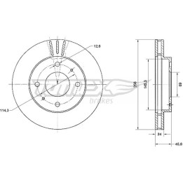 Tarcza hamulcowa TOMEX Brakes TX 70-74