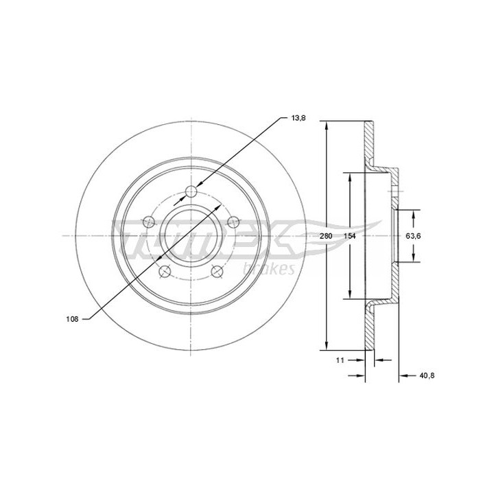 Tarcza hamulcowa TOMEX Brakes TX 71-75