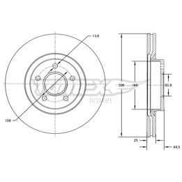 Tarcza hamulcowa TOMEX Brakes TX 71-77