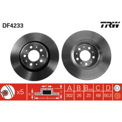 Tarcza hamulcowa TRW DF4233