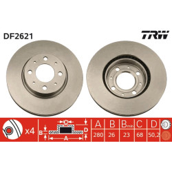 Tarcza hamulcowa TRW DF2621
