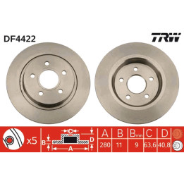 Tarcza hamulcowa TRW DF4422