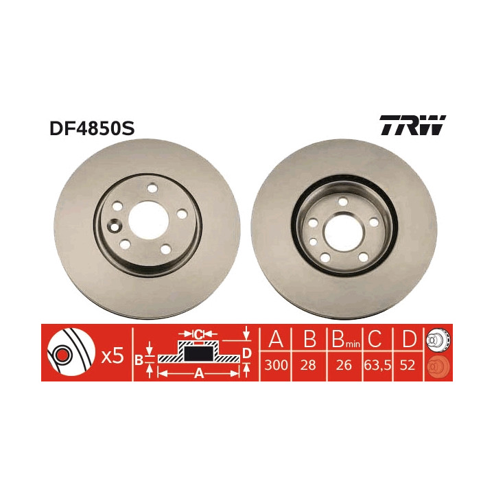 Tarcza hamulcowa TRW DF4850S