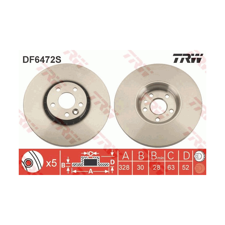 Tarcza hamulcowa TRW DF6472S