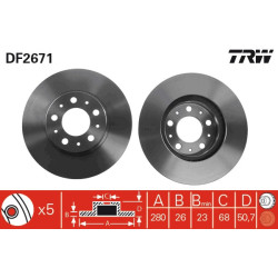 Tarcza hamulcowa TRW DF2671