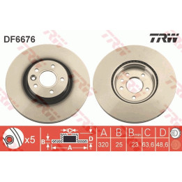 Tarcza hamulcowa TRW DF6676S