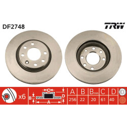 Tarcza hamulcowa TRW DF2748