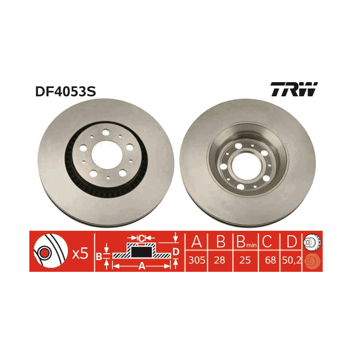 Tarcza hamulcowa TRW DF4053S