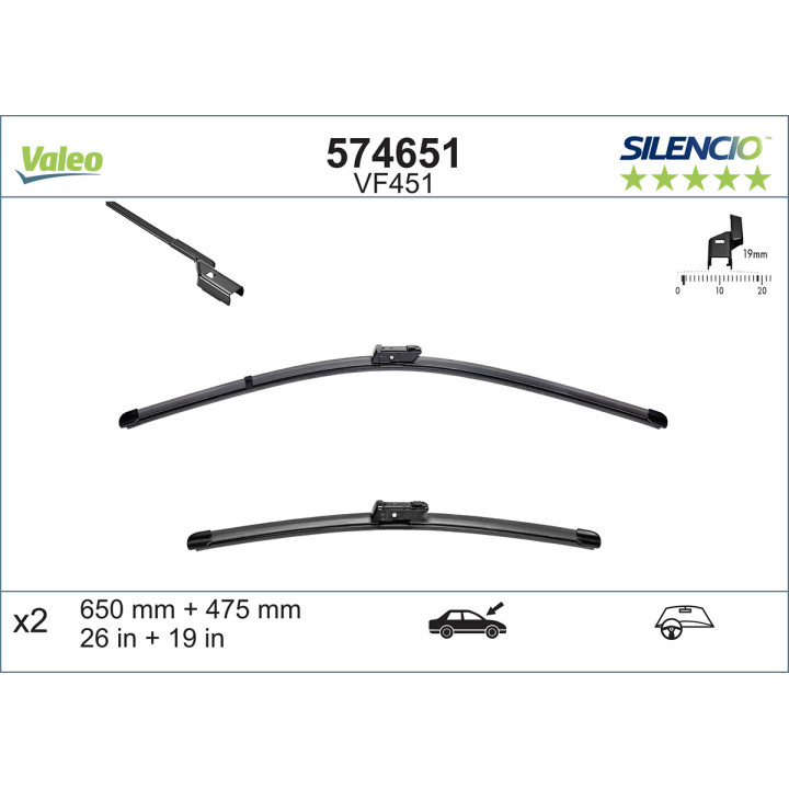 Pióro wycieraczki VALEO 574651
