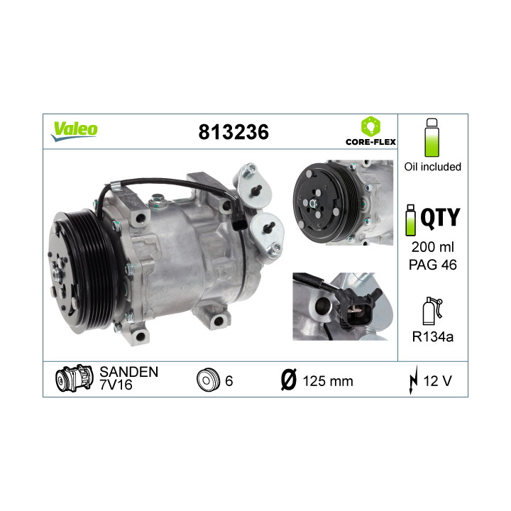 Sprężarka klimatyzacji VALEO 813236