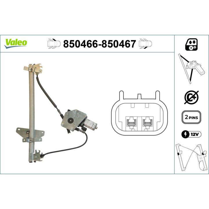 Podnośnik szyby VALEO 850466