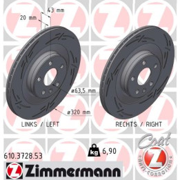 Tarcza hamulcowa ZIMMERMANN 610.3728.53