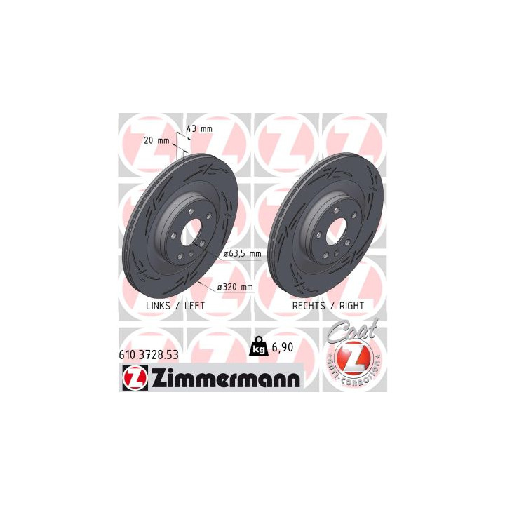 Tarcza hamulcowa ZIMMERMANN 610.3728.53