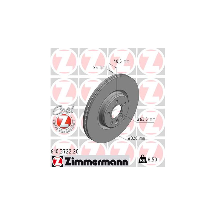 Tarcza hamulcowa ZIMMERMANN 610.3722.20