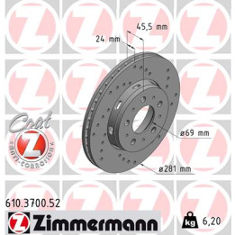 Tarcza hamulcowa ZIMMERMANN 610.3700.52