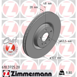 Tarcza hamulcowa ZIMMERMANN 610.3725.20