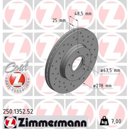 Tarcza hamulcowa ZIMMERMANN 250.1352.52