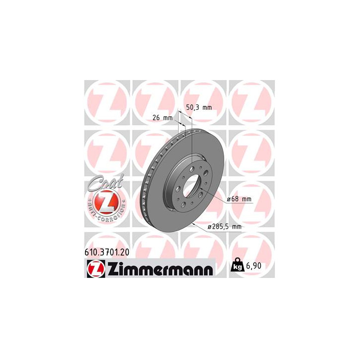 Tarcza hamulcowa ZIMMERMANN 610.3701.20