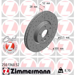 Tarcza hamulcowa ZIMMERMANN 250.1360.52