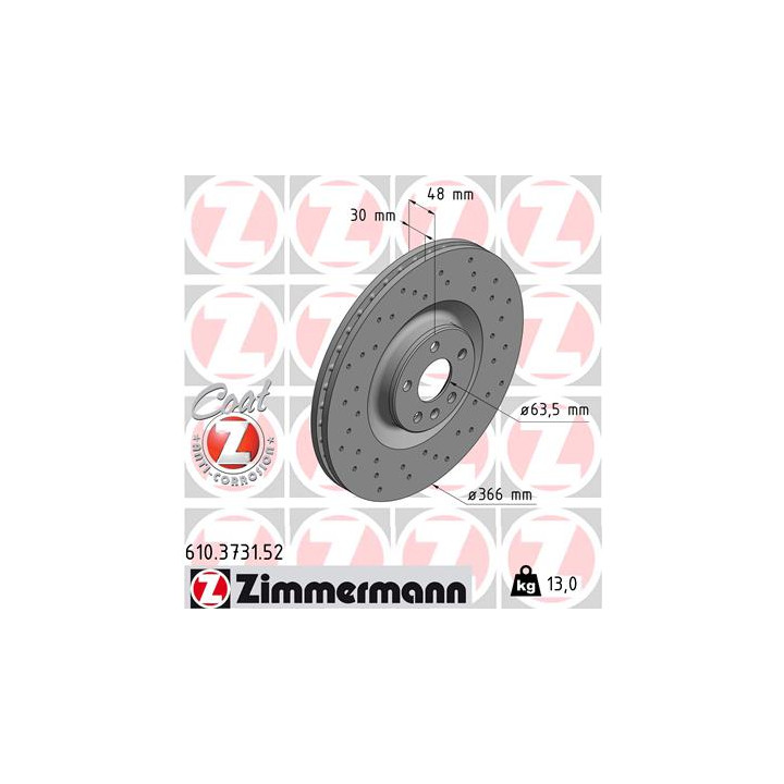 Tarcza hamulcowa ZIMMERMANN 610.3731.52
