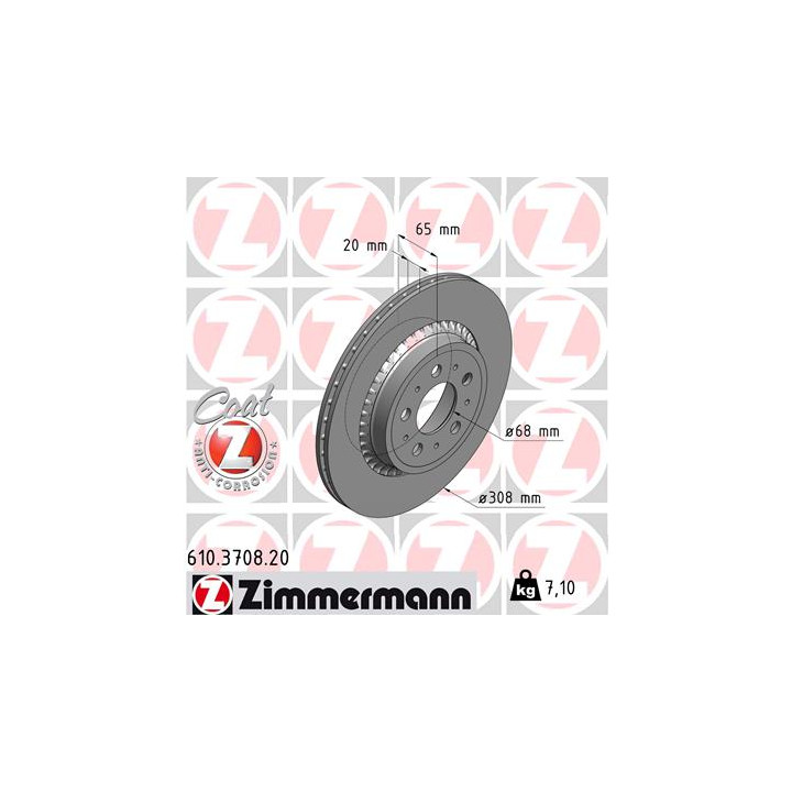 Tarcza hamulcowa ZIMMERMANN 610.3708.20