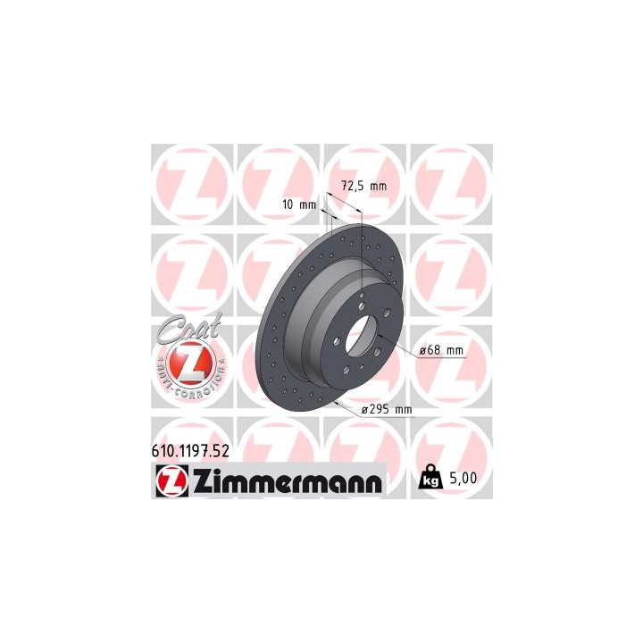 Tarcza hamulcowa ZIMMERMANN 610.1197.52