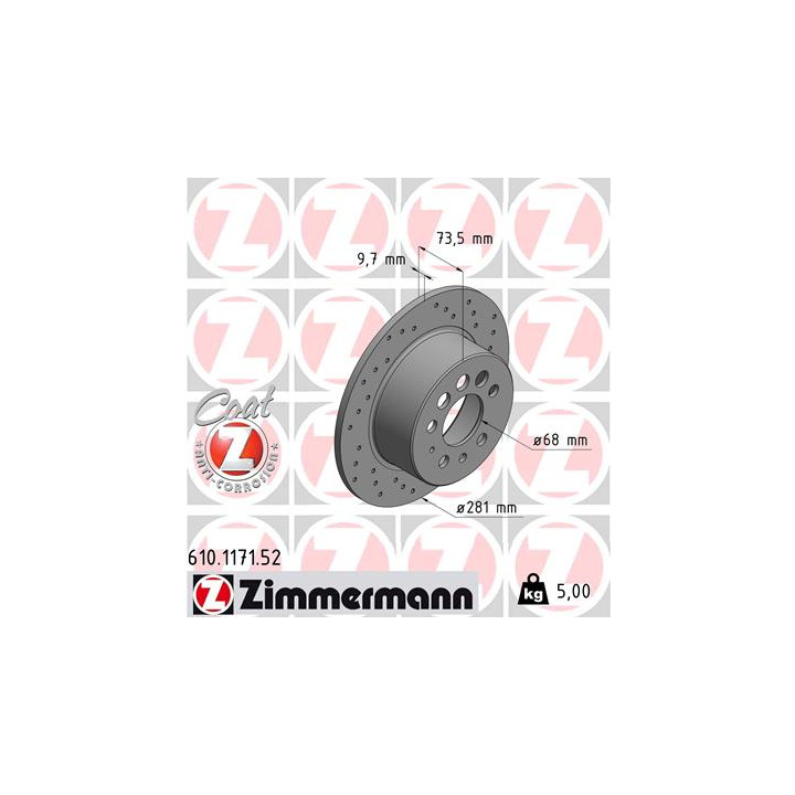 Tarcza hamulcowa ZIMMERMANN 610.1171.52