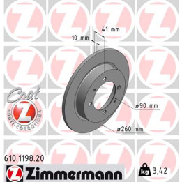 Tarcza hamulcowa ZIMMERMANN 610.1198.20