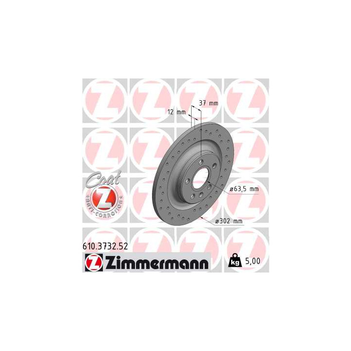 Tarcza hamulcowa ZIMMERMANN 610.3732.52