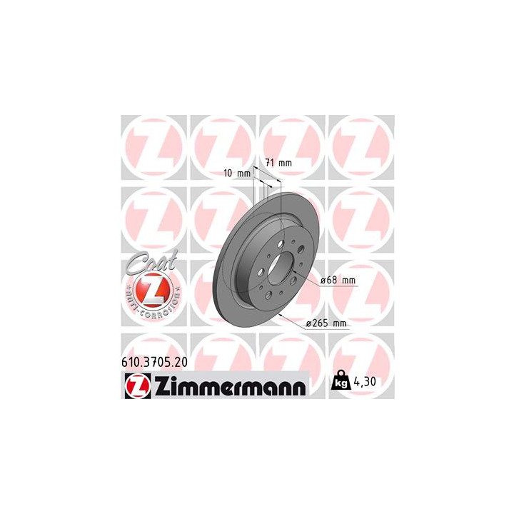 Tarcza hamulcowa ZIMMERMANN 610.3705.20