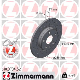 Tarcza hamulcowa ZIMMERMANN 610.3734.52