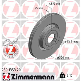 Tarcza hamulcowa ZIMMERMANN 250.1353.20