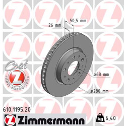 Tarcza hamulcowa ZIMMERMANN 610.1195.20