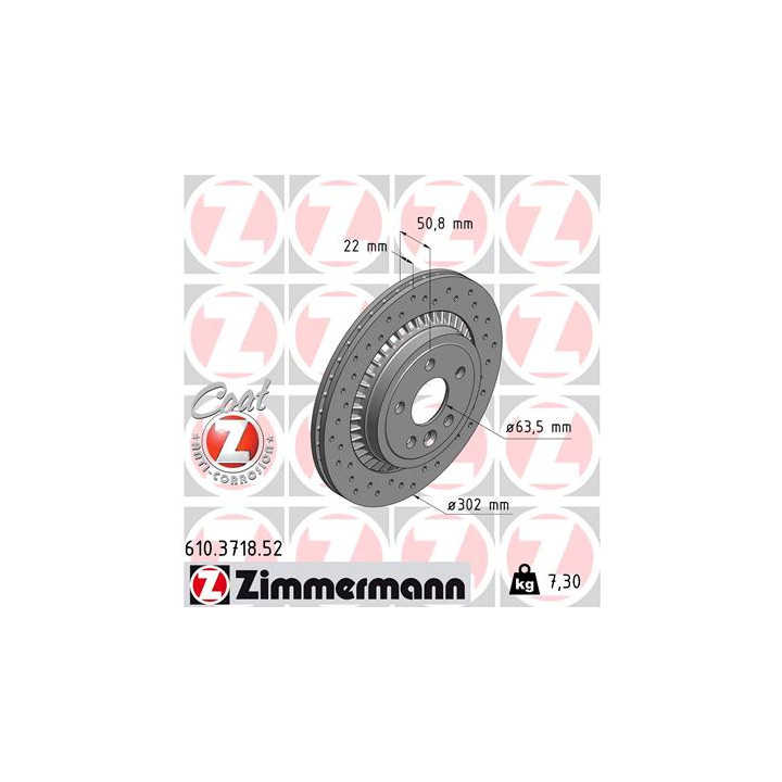 Tarcza hamulcowa ZIMMERMANN 610.3718.52