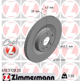 Tarcza hamulcowa ZIMMERMANN 610.3728.20
