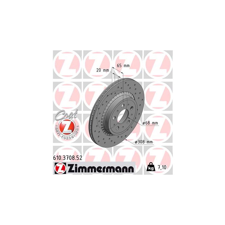 Tarcza hamulcowa ZIMMERMANN 610.3708.52
