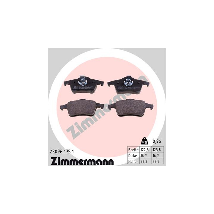 Klocki hamulcowe ZIMMERMANN 23076.175.1
