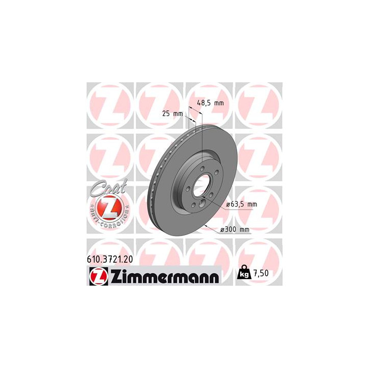 Tarcza hamulcowa ZIMMERMANN 610.3721.20