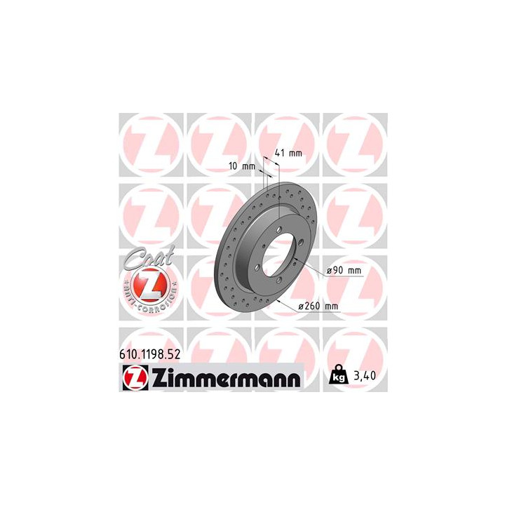 Tarcza hamulcowa ZIMMERMANN 610.1198.52