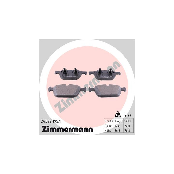 Klocki hamulcowe ZIMMERMANN 24399.195.1