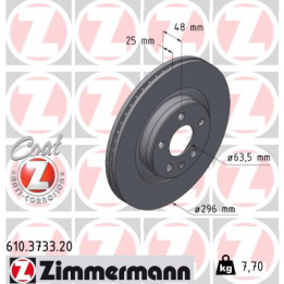 Tarcza hamulcowa ZIMMERMANN 610.3733.20