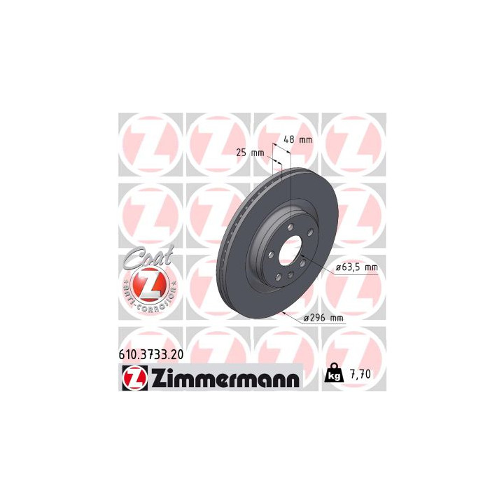 Tarcza hamulcowa ZIMMERMANN 610.3733.20